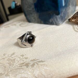 Vintage Signed SURTI Sterling Silver tiger eye ring.Sz:9.5;10.2g